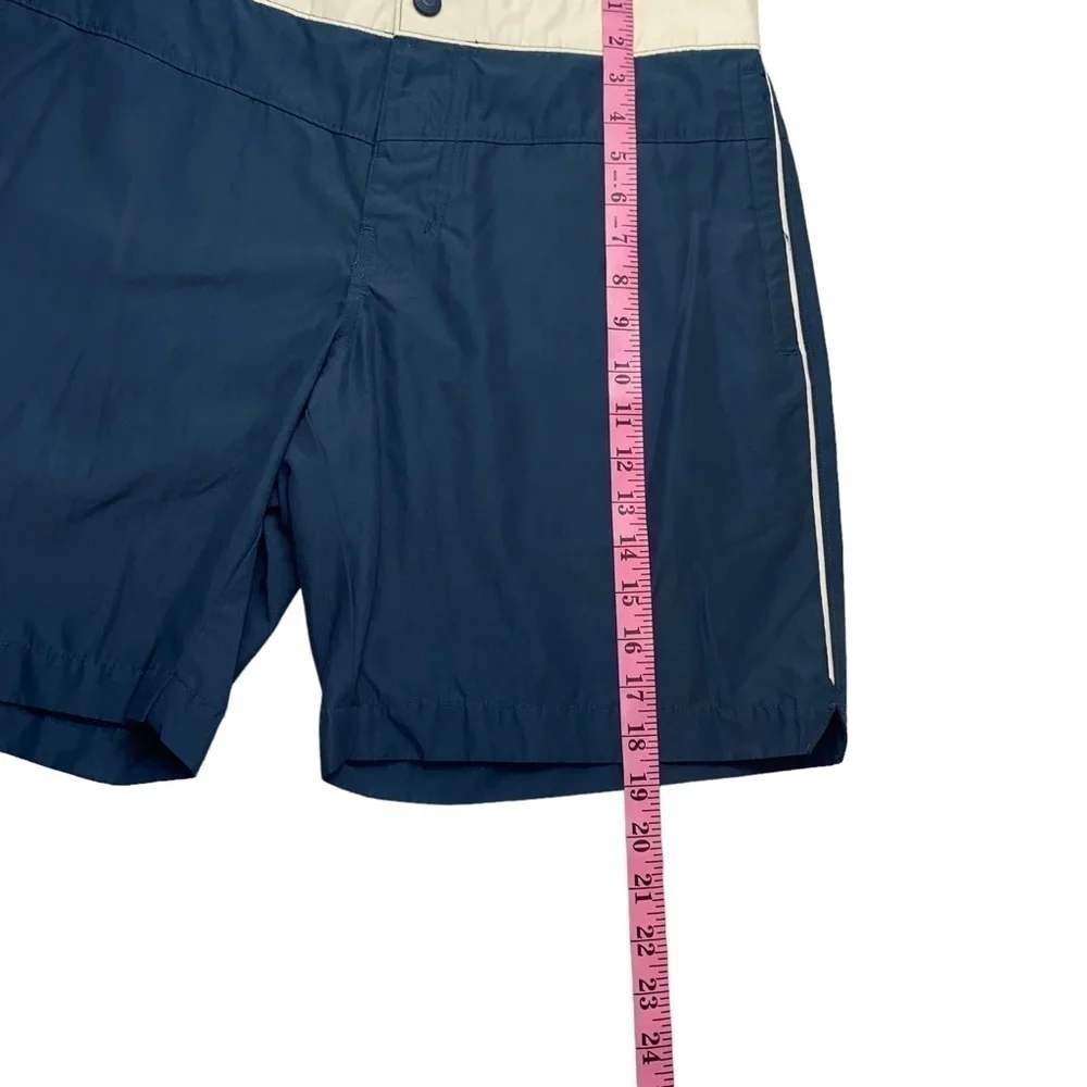 Men`s Columbia Lakedale Cove Blue‎ and Cream Board Shorts Zinc Stone Sz 34
